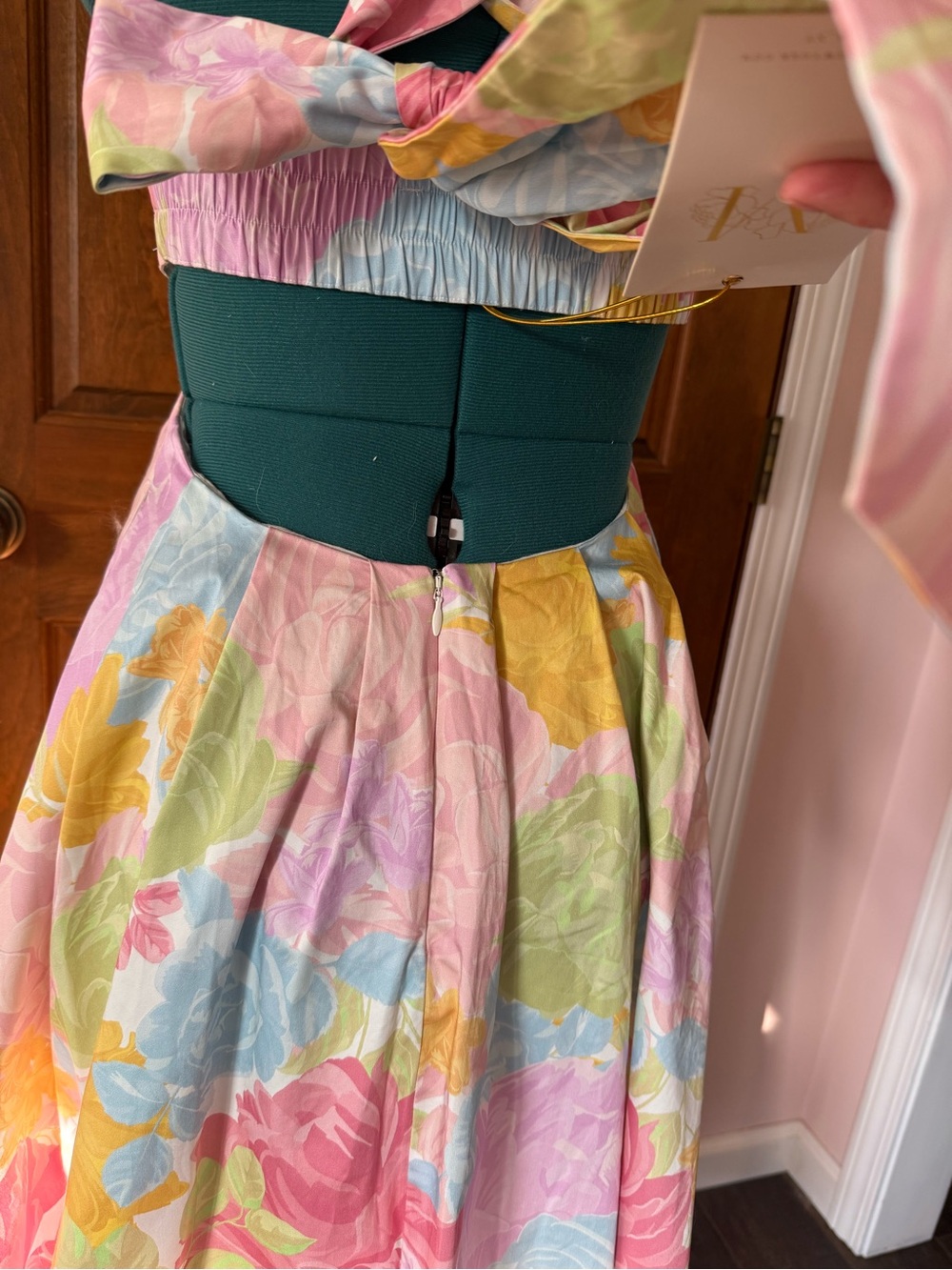 Mestiza New York Watercolor Peony Giselle midi dress 2 - Picture 9 of 12